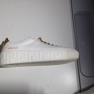 Versace White and Gold Women's Sneakers
